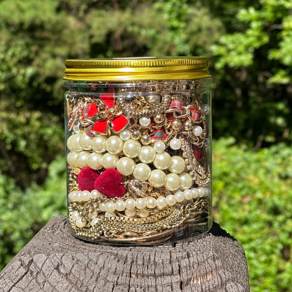 Red and Gold Jewelry Jar